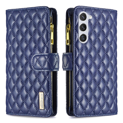 Diamond Lattice Zipper Wallet Leather Flip Phone Case, For Samsung Galaxy S25 5G, For Samsung Galaxy S25+ 5G, For Samsung Galaxy S25 Ultra 5G, For Samsung Galaxy S24 FE 5G
