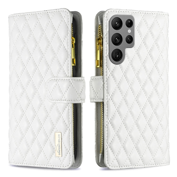 Diamond Lattice Zipper Wallet Leather Flip Phone Case, For Samsung Galaxy S25 5G, For Samsung Galaxy S25+ 5G, For Samsung Galaxy S25 Ultra 5G, For Samsung Galaxy S24 FE 5G