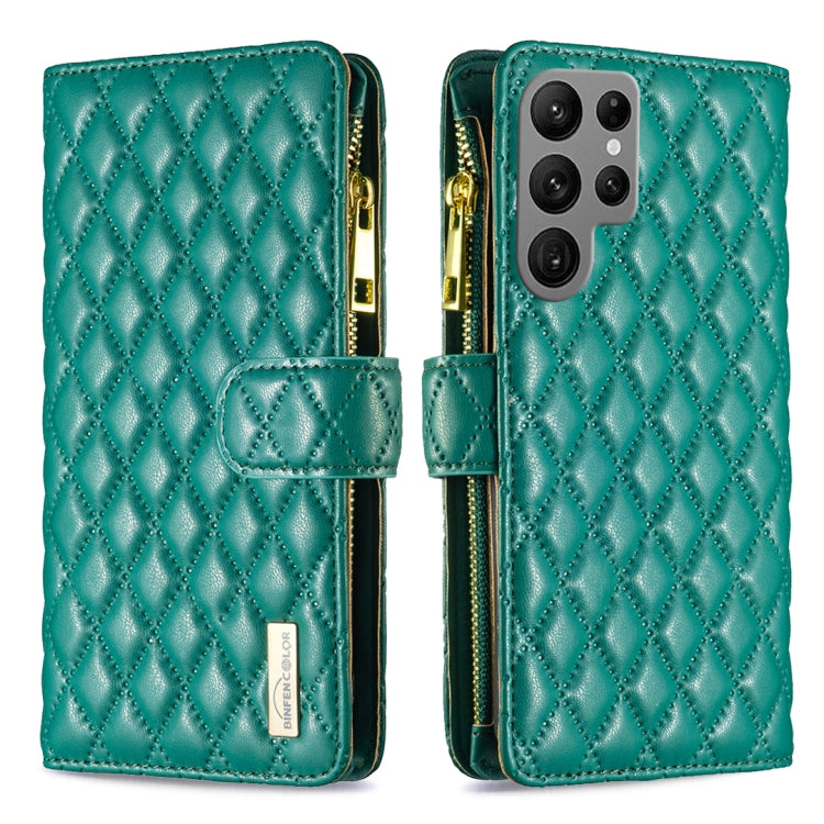 Diamond Lattice Zipper Wallet Leather Flip Phone Case, For Samsung Galaxy S25 5G, For Samsung Galaxy S25+ 5G, For Samsung Galaxy S25 Ultra 5G, For Samsung Galaxy S24 FE 5G