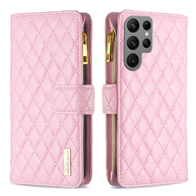 Diamond Lattice Zipper Wallet Leather Flip Phone Case, For Samsung Galaxy S25 5G, For Samsung Galaxy S25+ 5G, For Samsung Galaxy S25 Ultra 5G, For Samsung Galaxy S24 FE 5G
