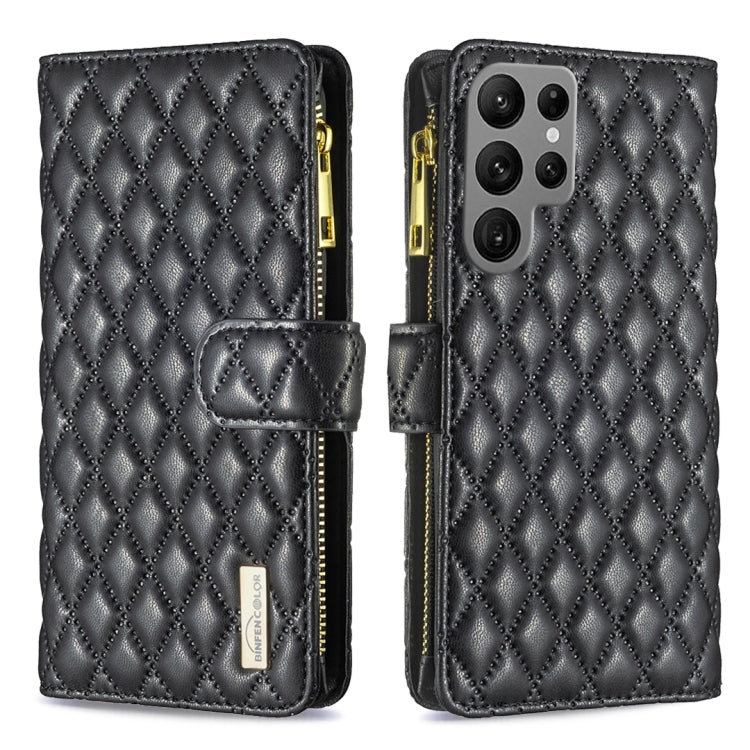 Diamond Lattice Zipper Wallet Leather Flip Phone Case, For Samsung Galaxy S25 5G, For Samsung Galaxy S25+ 5G, For Samsung Galaxy S25 Ultra 5G, For Samsung Galaxy S24 FE 5G