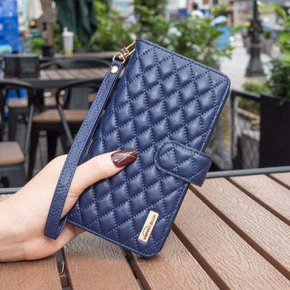 Diamond Lattice Zipper Wallet Leather Flip Phone Case, For Galaxy S26 FE 5G, For Samsung Galaxy S25 5G, For Samsung Galaxy S25+ 5G, For Samsung Galaxy S25 Ultra 5G