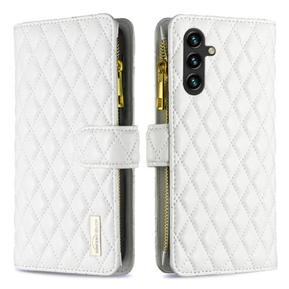Diamond Lattice Zipper Wallet Leather Flip Phone Case, For Galaxy S26 FE 5G, For Samsung Galaxy S25 5G, For Samsung Galaxy S25+ 5G, For Samsung Galaxy S25 Ultra 5G