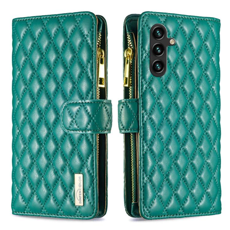 Diamond Lattice Zipper Wallet Leather Flip Phone Case, For Galaxy S26 FE 5G, For Samsung Galaxy S25 5G, For Samsung Galaxy S25+ 5G, For Samsung Galaxy S25 Ultra 5G