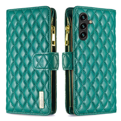 Diamond Lattice Zipper Wallet Leather Flip Phone Case, For Galaxy S26 FE 5G, For Samsung Galaxy S25 5G, For Samsung Galaxy S25+ 5G, For Samsung Galaxy S25 Ultra 5G