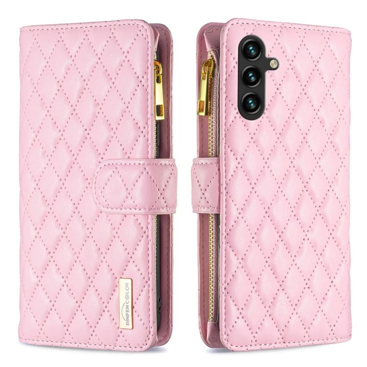 Diamond Lattice Zipper Wallet Leather Flip Phone Case, For Galaxy S26 FE 5G, For Samsung Galaxy S25 5G, For Samsung Galaxy S25+ 5G, For Samsung Galaxy S25 Ultra 5G