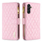 Diamond Lattice Zipper Wallet Leather Flip Phone Case, For Galaxy S26 FE 5G, For Samsung Galaxy S25 5G, For Samsung Galaxy S25+ 5G, For Samsung Galaxy S25 Ultra 5G