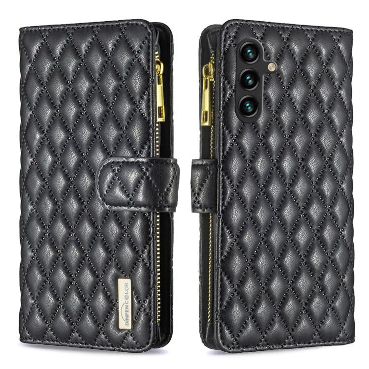 Diamond Lattice Zipper Wallet Leather Flip Phone Case, For Galaxy S26 FE 5G, For Samsung Galaxy S25 5G, For Samsung Galaxy S25+ 5G, For Samsung Galaxy S25 Ultra 5G