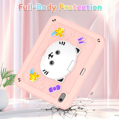 Cat Holder Silicone Hybrid PC Tablet Case with Strap, For iPad Air 11 2026 / 2025 / 2024, For iPad Pro 11 2025 / 2024, For iPad 10.2 2021 / 2020 / 2019