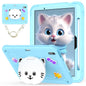 Cat Holder Silicone Hybrid PC Tablet Case with Strap