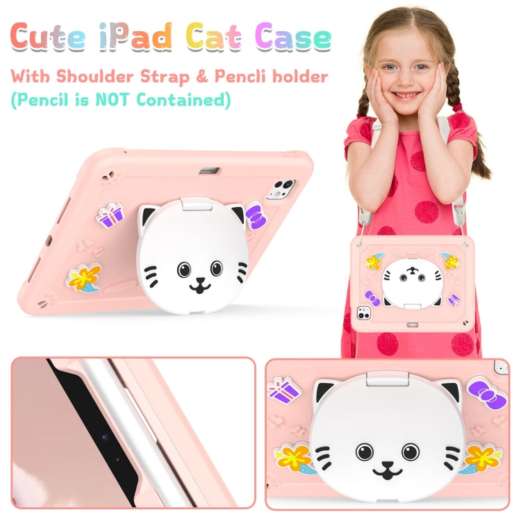 Cat Holder Silicone Hybrid PC Tablet Case with Strap
