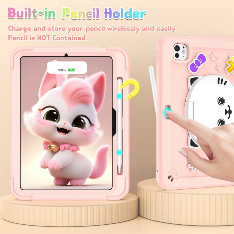 Cat Holder Silicone Hybrid PC Tablet Case with Strap