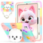 Cat Holder Silicone Hybrid PC Tablet Case with Strap, For iPad Air 11 2026 / 2025 / 2024, For iPad Pro 11 2025 / 2024, For iPad 10.2 2021 / 2020 / 2019