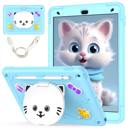 Cat Holder Silicone Hybrid PC Tablet Case with Strap