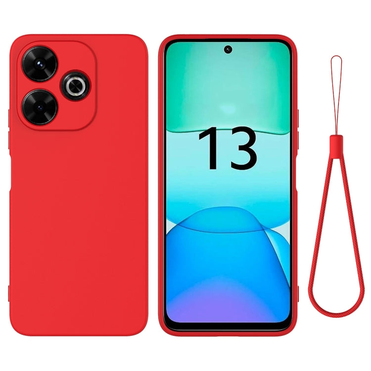 Solid Color Liquid Silicone Dropproof Full Coverage Phone Case, For Redmi 14C 4G, For Redmi 13 4G / 5G / Note 13R 5G, For Redmi A3x, For Redmi Turbo 3