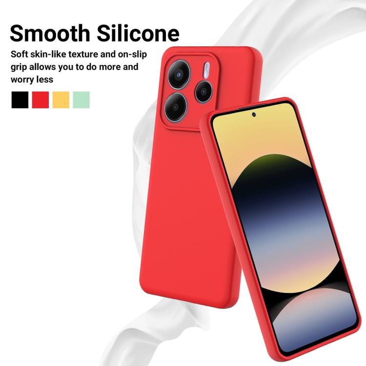 Solid Color Liquid Silicone Dropproof Full Coverage Phone Case, For Redmi Note 14 5G Global, For Redmi Note 14 Pro+ 5G, For Redmi Note 14 Pro 5G, For Redmi 14C 4G, For Redmi 13 4G / 5G / Note 13R 5G, For Redmi A3x