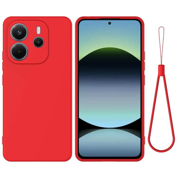 Solid Color Liquid Silicone Dropproof Full Coverage Phone Case, For Redmi K80 Pro, For Redmi K80, For Redmi Note 14 Pro 4G, For Redmi Note 14 4G 163.25mm, For Redmi A4 5G, For Redmi A3 Pro