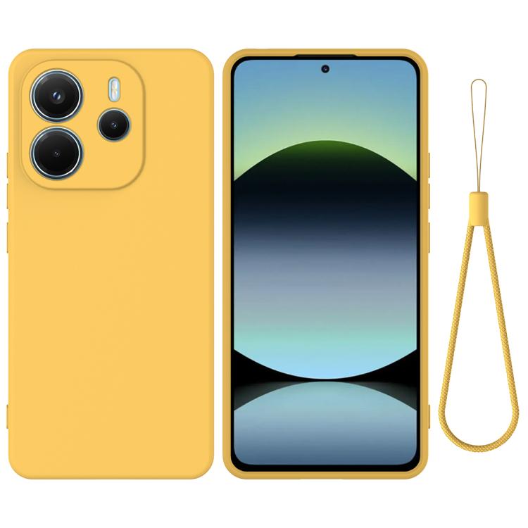 Solid Color Liquid Silicone Dropproof Full Coverage Phone Case, For Redmi K80 Pro, For Redmi K80, For Redmi Note 14 Pro 4G, For Redmi Note 14 4G 163.25mm, For Redmi A4 5G, For Redmi A3 Pro
