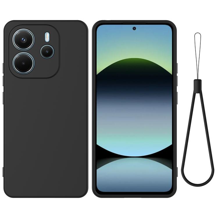 Solid Color Liquid Silicone Dropproof Full Coverage Phone Case, For Redmi K80 Pro, For Redmi K80, For Redmi Note 14 Pro 4G, For Redmi Note 14 4G 163.25mm, For Redmi A4 5G, For Redmi A3 Pro