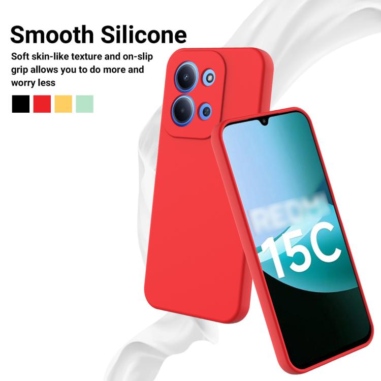 Solid Color Liquid Silicone Dropproof Full Coverage Phone Case, For Redmi 15C 5G / 4G Global 171mm, For Redmi 13x 4G, For Redmi A5 NFC 4G 173mm, For Redmi A5 4G 171.7mm / Poco C71, For Redmi Note 14S 4G, For Redmi Note 14 4G 164.84mm