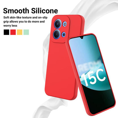 Solid Color Liquid Silicone Dropproof Full Coverage Phone Case, For Redmi 15C 5G / 4G Global 171mm, For Redmi 13x 4G, For Redmi A5 NFC 4G 173mm, For Redmi A5 4G 171.7mm / Poco C71, For Redmi Note 14S 4G, For Redmi Note 14 4G 164.84mm