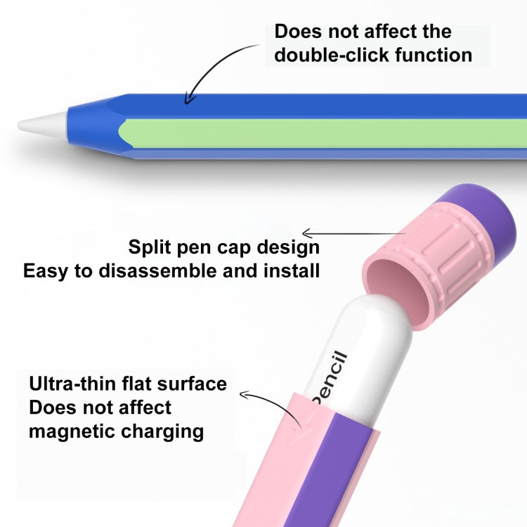 Colorful Pencil Style Stylus Silicone Protective Case, For Apple Pencil 2 / Pencil Pro