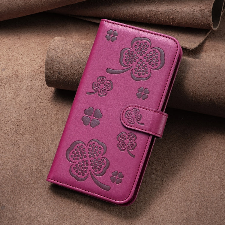 Four-leaf Embossed Leather Phone Case