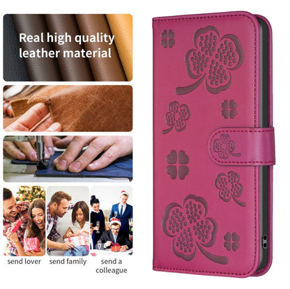 Four-leaf Embossed Leather Phone Case