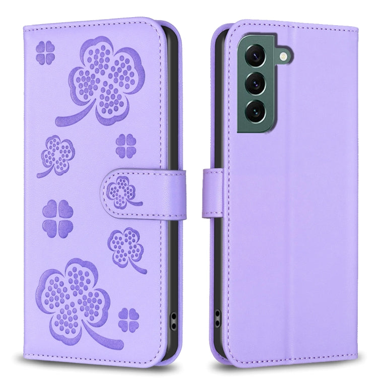 Four-leaf Embossed Leather Phone Case