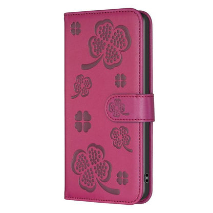 Four-leaf Embossed Leather Phone Case, For Galaxy S26 FE 5G, For Samsung Galaxy S25 Edge 5G, For Samsung Galaxy S25 Ultra 5G, For Samsung Galaxy S24 FE 5G