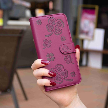 Four-leaf Embossed Leather Phone Case, For Galaxy S26 FE 5G, For Samsung Galaxy S25 Edge 5G, For Samsung Galaxy S25 Ultra 5G, For Samsung Galaxy S24 FE 5G