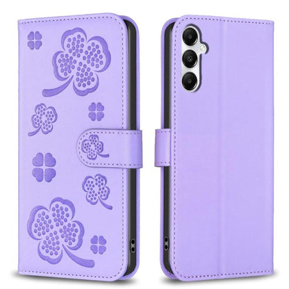 Four-leaf Embossed Leather Phone Case, For Galaxy S26 FE 5G, For Samsung Galaxy S25 Edge 5G, For Samsung Galaxy S25 Ultra 5G, For Samsung Galaxy S24 FE 5G