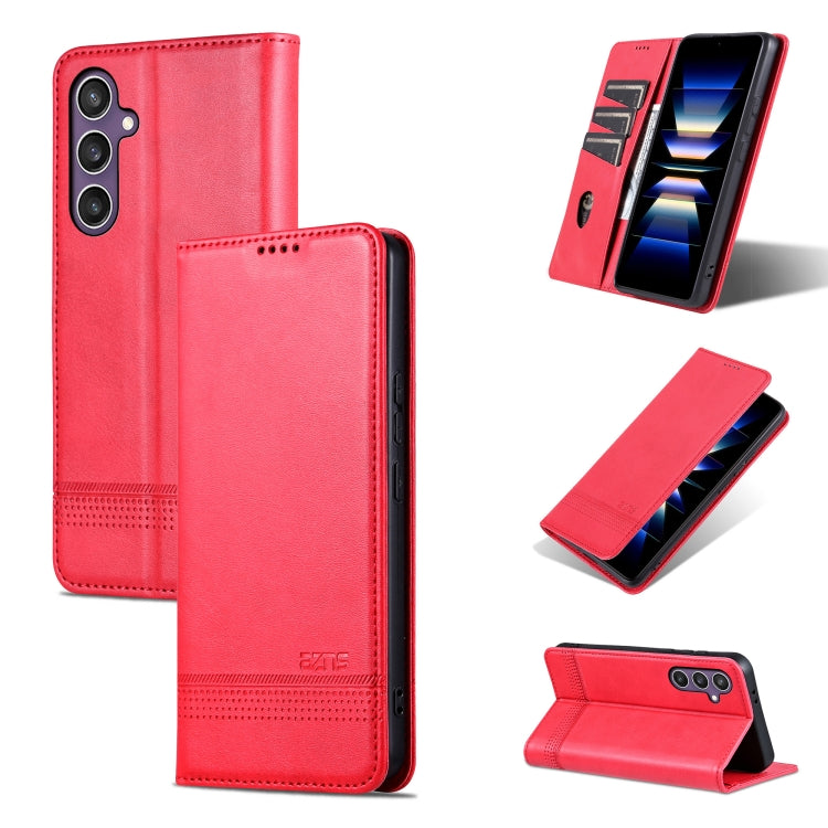 AZNS Magnetic Calf Texture Flip Leather Phone Case, For Samsung Galaxy S25 Ultra 5G, For Samsung Galaxy S24 FE 5G