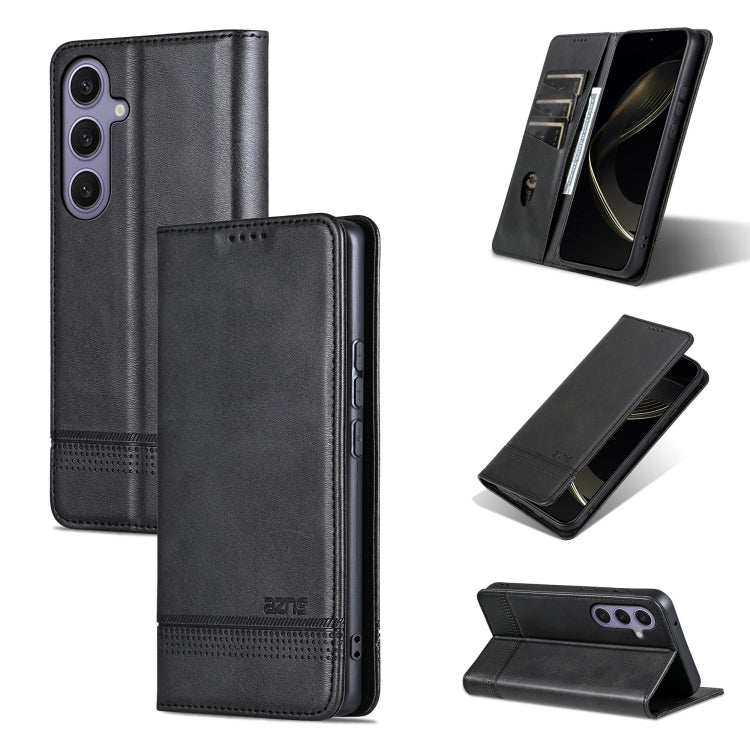 AZNS Magnetic Calf Texture Flip Leather Phone Case, For Samsung Galaxy S25 Edge 5G, For Samsung Galaxy S25 5G, For Samsung Galaxy S25+ 5G, For Samsung Galaxy S25 Ultra 5G