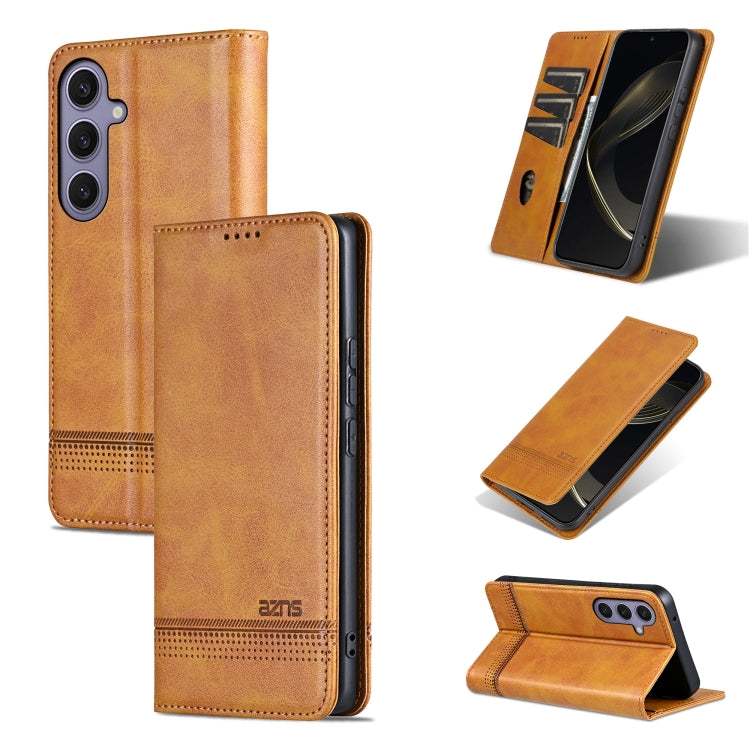 AZNS Magnetic Calf Texture Flip Leather Phone Case, For Samsung Galaxy S25 Edge 5G, For Samsung Galaxy S25 5G, For Samsung Galaxy S25+ 5G, For Samsung Galaxy S25 Ultra 5G