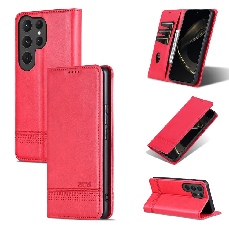 AZNS Magnetic Calf Texture Flip Leather Phone Case, For Samsung Galaxy S25 Edge 5G, For Samsung Galaxy S25 5G, For Samsung Galaxy S25+ 5G, For Samsung Galaxy S25 Ultra 5G