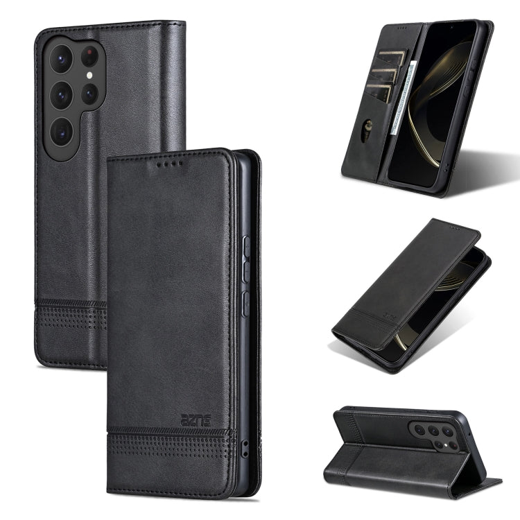 AZNS Magnetic Calf Texture Flip Leather Phone Case, For Samsung Galaxy S25 Edge 5G, For Samsung Galaxy S25 5G, For Samsung Galaxy S25+ 5G, For Samsung Galaxy S25 Ultra 5G