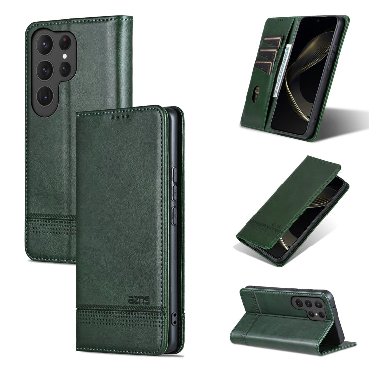 AZNS Magnetic Calf Texture Flip Leather Phone Case, For Samsung Galaxy S25 Edge 5G, For Samsung Galaxy S25 5G, For Samsung Galaxy S25+ 5G, For Samsung Galaxy S25 Ultra 5G