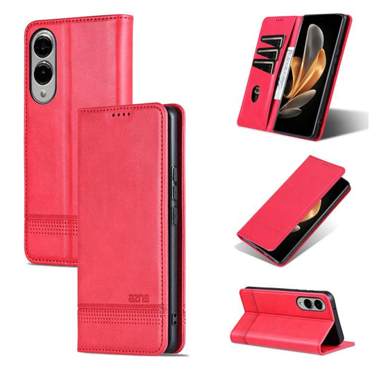 AZNS Magnetic Calf Texture Flip Leather Phone Case, For Samsung Galaxy S25 Edge 5G, For Samsung Galaxy S25 5G, For Samsung Galaxy S25+ 5G, For Samsung Galaxy S25 Ultra 5G