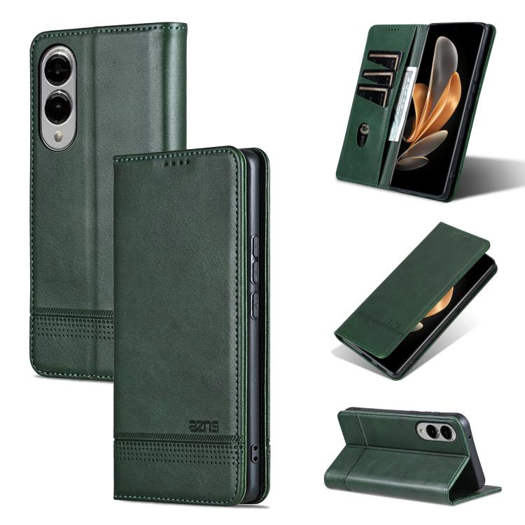 AZNS Magnetic Calf Texture Flip Leather Phone Case, For Samsung Galaxy S25 Edge 5G, For Samsung Galaxy S25 5G, For Samsung Galaxy S25+ 5G, For Samsung Galaxy S25 Ultra 5G