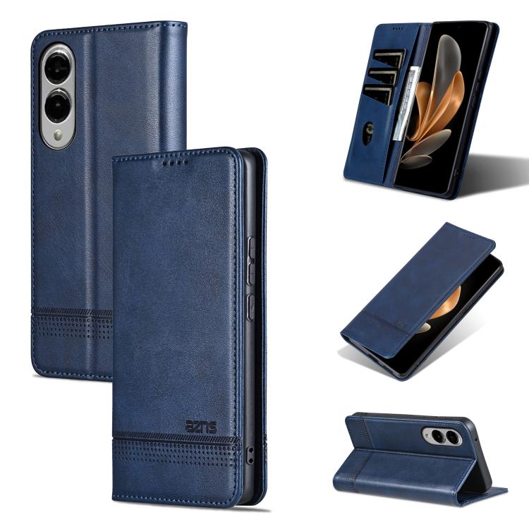 AZNS Magnetic Calf Texture Flip Leather Phone Case, For Samsung Galaxy S25 Edge 5G, For Samsung Galaxy S25 5G, For Samsung Galaxy S25+ 5G, For Samsung Galaxy S25 Ultra 5G