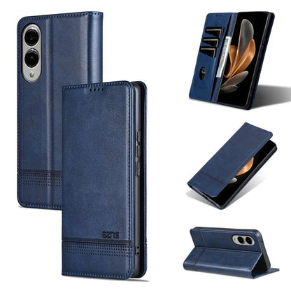 AZNS Magnetic Calf Texture Flip Leather Phone Case, For Samsung Galaxy S25 Edge 5G, For Samsung Galaxy S25 5G, For Samsung Galaxy S25+ 5G, For Samsung Galaxy S25 Ultra 5G
