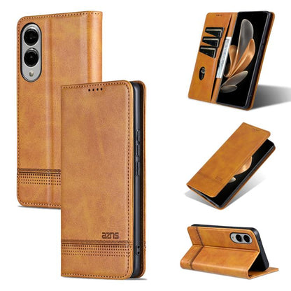 AZNS Magnetic Calf Texture Flip Leather Phone Case, For Samsung Galaxy S25 Edge 5G, For Samsung Galaxy S25 5G, For Samsung Galaxy S25+ 5G, For Samsung Galaxy S25 Ultra 5G