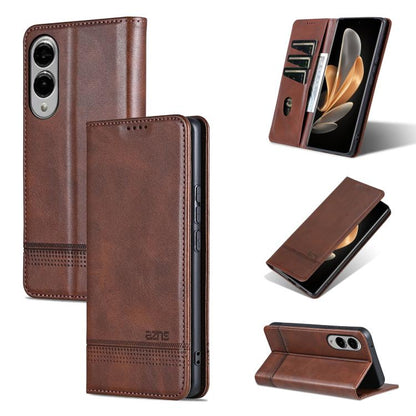 AZNS Magnetic Calf Texture Flip Leather Phone Case, For Samsung Galaxy S25 Edge 5G, For Samsung Galaxy S25 5G, For Samsung Galaxy S25+ 5G, For Samsung Galaxy S25 Ultra 5G