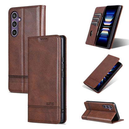 AZNS Magnetic Calf Texture Flip Leather Phone Case, For Samsung Galaxy S25 FE 5G, For Samsung Galaxy S25 Edge 5G, For Samsung Galaxy S25 5G, For Samsung Galaxy S25+ 5G