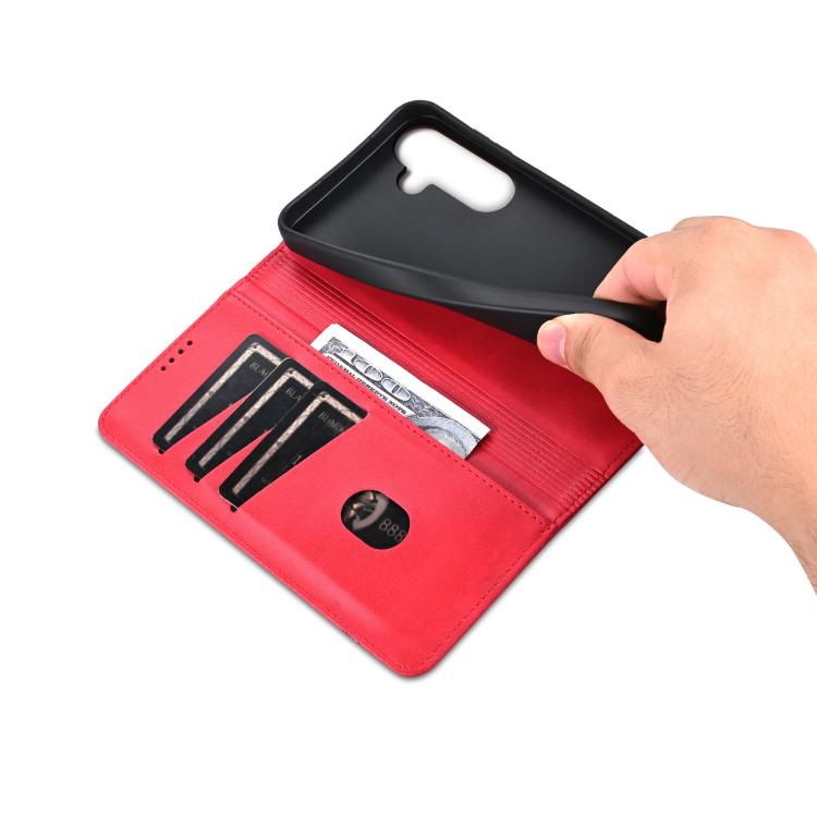 AZNS Magnetic Calf Texture Flip Leather Phone Case, For Samsung Galaxy S26+ 5G, For Samsung Galaxy S26 Ultra 5G, For Samsung Galaxy S26 5G, For Samsung Galaxy S25 FE 5G