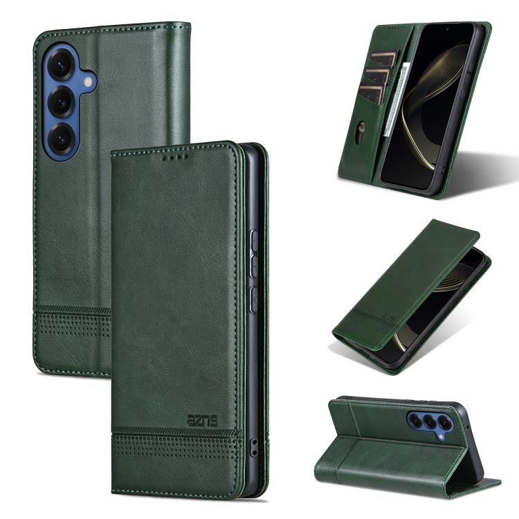 AZNS Magnetic Calf Texture Flip Leather Phone Case, For Samsung Galaxy S26+ 5G, For Samsung Galaxy S26 Ultra 5G, For Samsung Galaxy S26 5G, For Samsung Galaxy S25 FE 5G