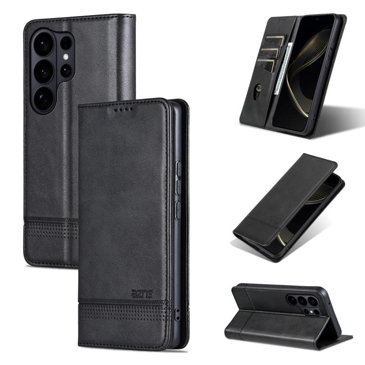 AZNS Magnetic Calf Texture Flip Leather Phone Case, For Samsung Galaxy S26+ 5G, For Samsung Galaxy S26 Ultra 5G, For Samsung Galaxy S26 5G, For Samsung Galaxy S25 FE 5G