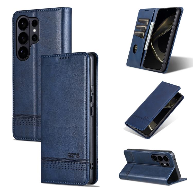 AZNS Magnetic Calf Texture Flip Leather Phone Case, For Galaxy S26 FE 5G, For Samsung Galaxy S26+ 5G, For Samsung Galaxy S26 Ultra 5G, For Samsung Galaxy S26 5G