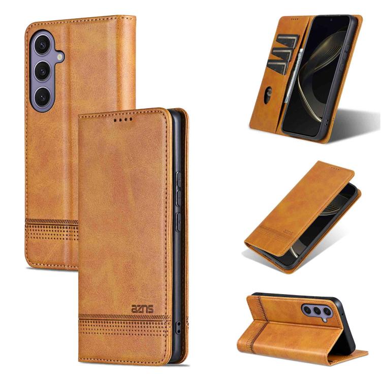 AZNS Magnetic Calf Texture Flip Leather Phone Case, For Galaxy S26 FE 5G, For Samsung Galaxy S26+ 5G, For Samsung Galaxy S26 Ultra 5G, For Samsung Galaxy S26 5G